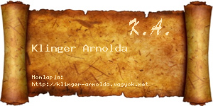 Klinger Arnolda névjegykártya